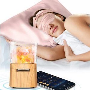 Lomi Wireless Bluetooth Speaker Lamp w/ Himalayan Salt + Satin Sleep 4-in-1 New!